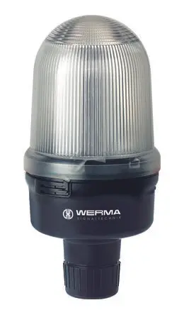 Produktfoto 1 von Werma 826 Blinken Dauerbetrieb Signalleuchte 230V Klar Rohr, Ø 98 mm x 200 mm IP65
