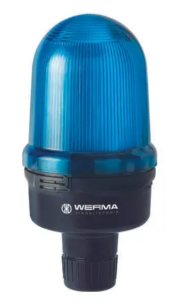 Produktfoto 1 von Werma 826 Blinken Dauerbetrieb Signalleuchte 230V Blau Rohr, Ø 98 mm x 200 mm IP65