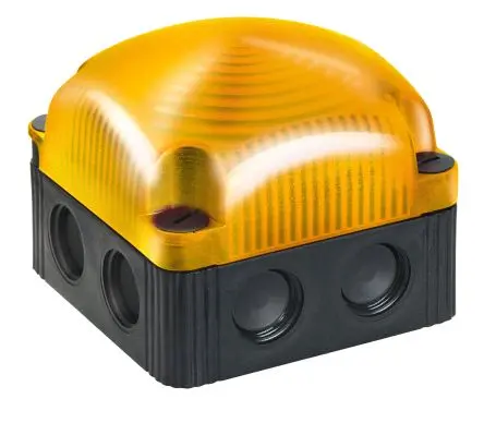 Produktfoto 1 von Werma 853 LED Dauerbetrieb Signalleuchte 12V Gelb Wand, Basis x 72 mm IP65