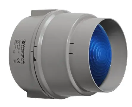 Produktfoto 1 von Werma 890 Blinken Dauerbetrieb Signalleuchte 230V Blau Basis, Wand, Ø 150 mm x 168 mm IP65