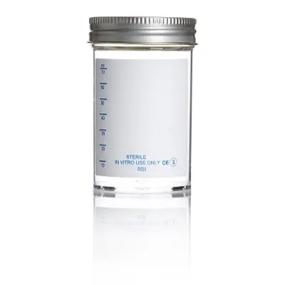 Produktfoto 1 von RS PRO Polystyrol Laborflasche 100ml, Ø 50 mm Vorratsflasche Weithalsig