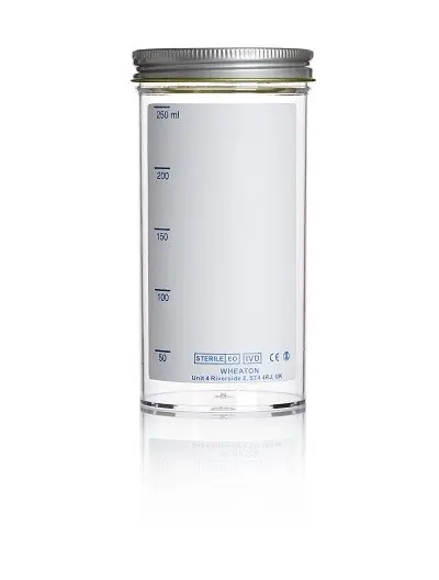 Produktfoto 1 von RS PRO Polypropylen Laborflasche 250ml, Ø 63 mm Vorratsflasche Weithalsig