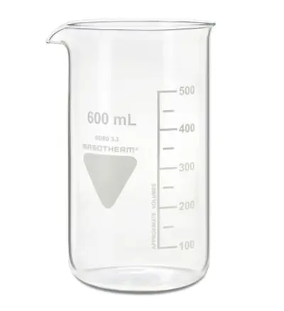 Produktfoto 1 von RS PRO Borosilikatglas Messbecher, Ø 80 mm / 600ml