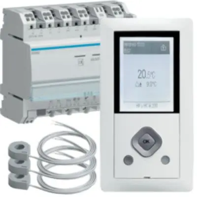 Hager EK482 Leistungsmessgerät LCD Energiemessgerät 2 Ausg.