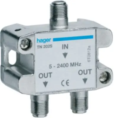 Produktfoto 1 von Hager HF-Splitter Koaxial, 2400MHz Koaxial