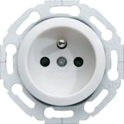 Produktfoto 1 von Hager Steckdose Französisch 2P 1-fach Innen Duroplast Weiß / 16 A