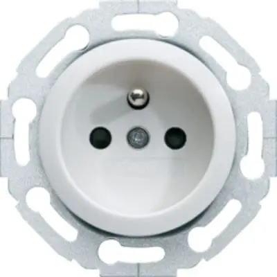 Produktfoto 1 von Hager Steckdose Französisch 2P 1-fach Innen Duroplast Weiß / 16A