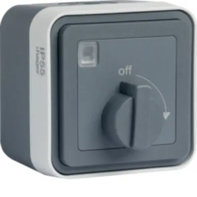 Produktfoto 1 von Hager Aus-Ein cubyko Steuerstation-Schalter Grau Polypropylen, IP55 Polypropylen Grau