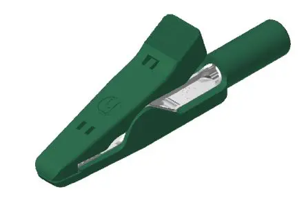 Produktfoto 1 von Hirschmann Test & Measurement Edelstahl 4 mm Krokodilklemme, Grün, 6A Polypropylen Isoliert