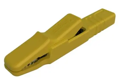 Produktfoto 1 von Hirschmann Test & Measurement Vernickelte 9.5 mm Krokodilklemme, Gelb, 25A Polypropylen Isoliert