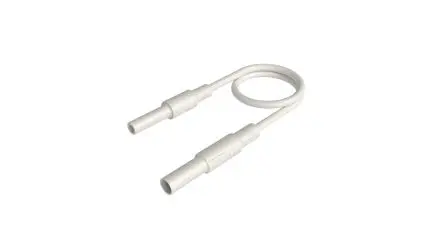 Produktfoto 1 von Hirschmann Test & Measurement Messleitung für 4mm Prüfspitzen 32A Stecker, Weiß Polyvinylchlorid-isoliert 1 m, 1000V