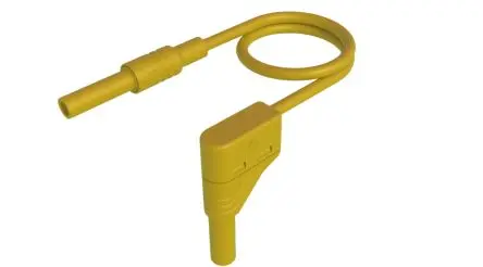 Produktfoto 1 von Hirschmann Test & Measurement Messleitung für 4mm Prüfspitzen 32A Stecker, Gelb Polyvinylchlorid-isoliert 1 m, 1000V