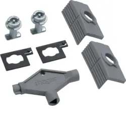 Produktfoto 1 von Hager 3 mm Doppelverriegelung Grau Edelstahl B. 3 mm H. 3 mm L. 3 mm