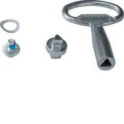 Produktfoto 1 von Hager 7 mm Dreieckschloss Metallisch für Vega D Stahl B. 1 mm H. 1 mm L. 7 mm