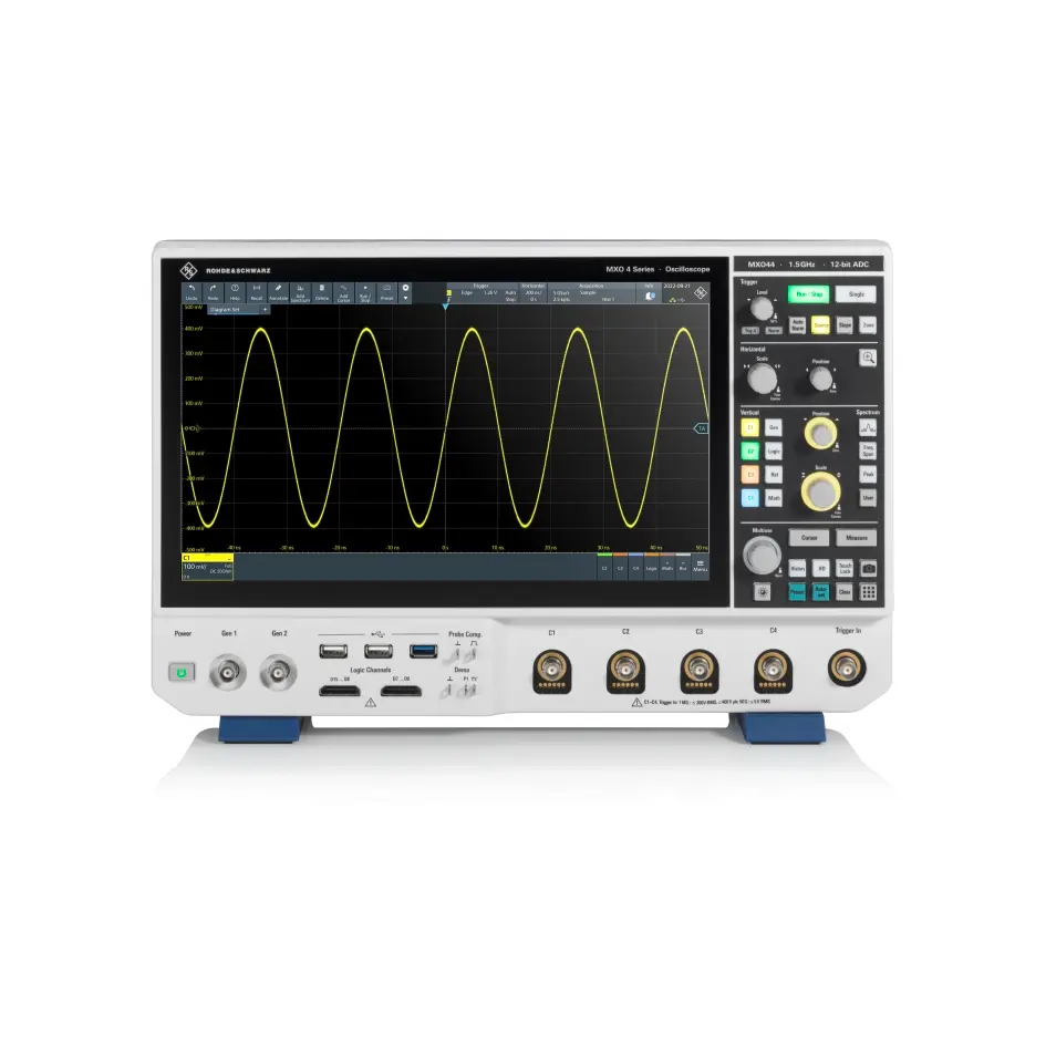 Produktfoto 1 von Rohde & Schwarz MXO 4 MXO44-243 Mixed-Signal Tisch Oszilloskop 4-Kanal Analog Analog, Digital 350MHz