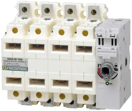 Produktfoto 1 von Socomec SIDER ND Trennschalter 4-polig Wand, Schnellanschluss, DIN-Hutschiene 1600A, 20 A 23 kW Schwarz, Rot, Grau IP65