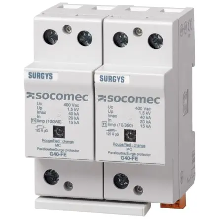 Produktfoto 1 von Socomec, Überspannungsableiter, 1.5 kV 75 kA DIN-Hutschiene G40-FE SURGYS