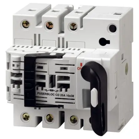 Produktfoto 1 von Socomec FUSERBLOC Sicherungsschalter-Trennschalter / 3-polig 32 A, 10 x 38 mm Sicherungsgröße