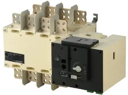 Produktfoto 1 von Socomec ATyS/ATyS r 4X1250 F Trennschalter 4-polig Schnellanschluss, DIN-Hutschiene, Wand 1600A, 20 A 23 kW Schwarz,