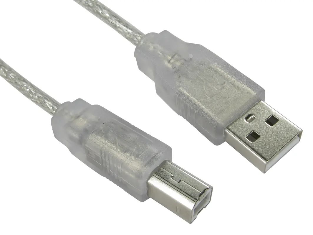 Produktfoto 1 von RS PRO USB-Kabel, USBA / USB B, 3m USB 2.0 Transparent