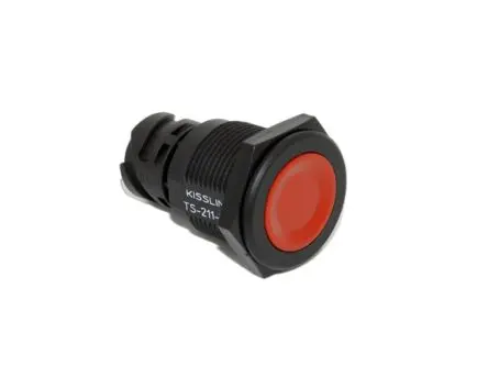 TE Connectivity KISSLING TS Druckschalter Rot Ein-Aus Durchsteckmontage, 1-poliger Umschalter / 5A 32 V dc, IP6K9K