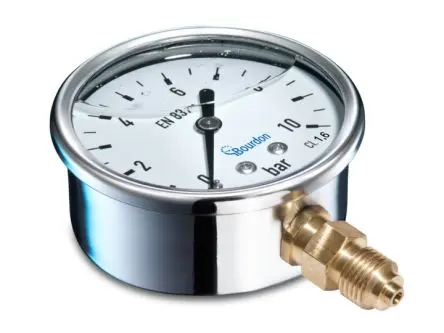 Produktfoto 1 von Bourdon Mit Gewinde MIT3 Manometer 63 mm 0 bar → 2.5 bar Edelstahl 304 Gehäuse G 1/4