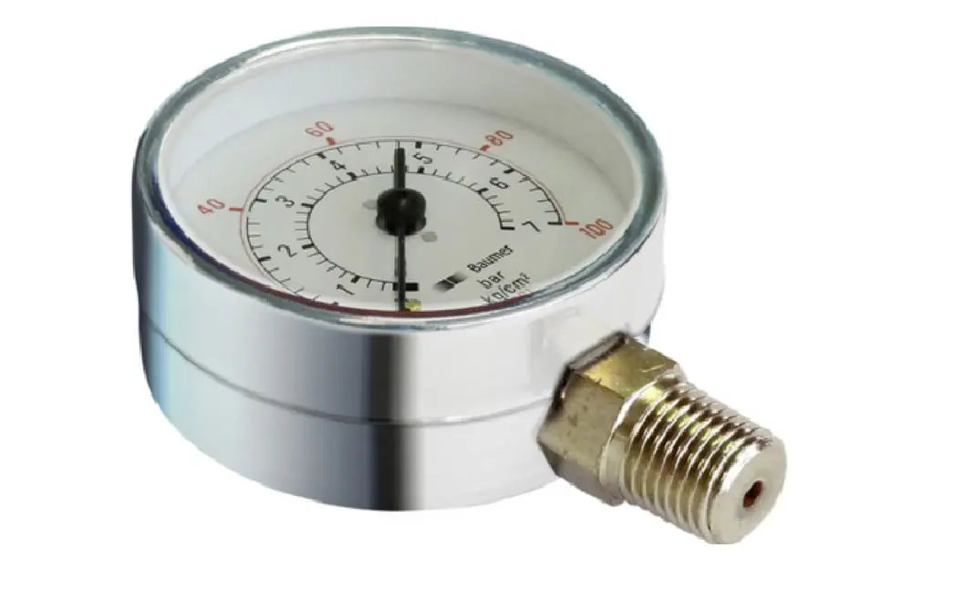 Produktfoto 1 von Bourdon Druckmessgerät Prozessanschluss unten Analog 0bar → 2bar, Ø 50mm NPT1/4