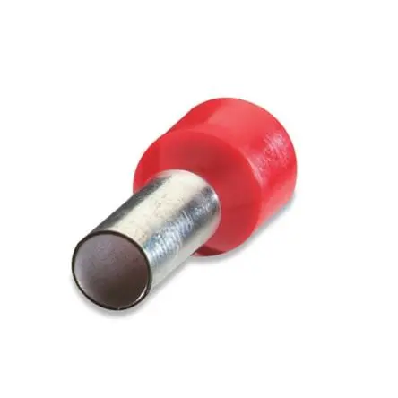Produktfoto 1 von Thomas & Betts 7TAI02 Aderendhülse, Stift ø 1.5 mm, Rot, Polypropylen, 10 mm, 16.5mm, Isoliert, 18 AWG max.