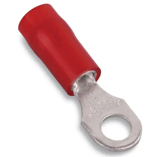 Produktfoto 1 von Thomas & Betts RA853 Ringkabelschuh, Isoliert 16 AWG, Nylon, Rot, 22 AWG max.AWG, 6 mm
