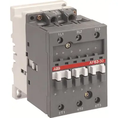 Produktfoto 1 von ABB AF63 Schütz 100V, 250 V-Spule, 3-polig, 690V / 63 A 100V, 250 V 37 kW 3 Schließer Motorsteuerung 0-Hilfskontakte