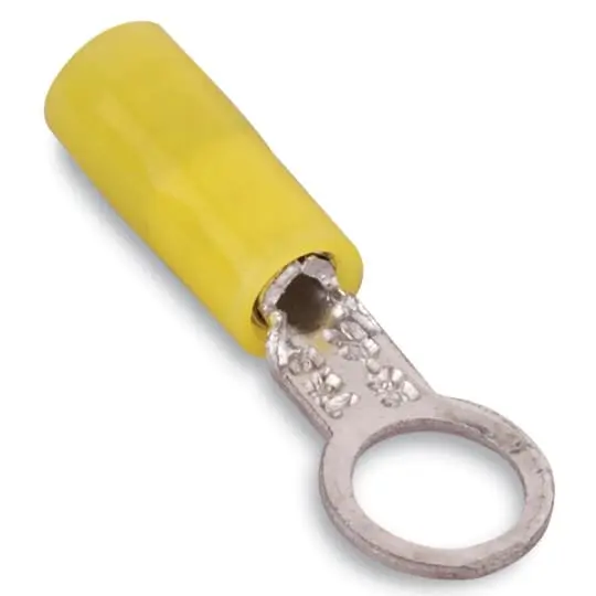 Produktfoto 1 von Thomas & Betts RAX83 Ringkabelschuh, Isoliert 24 AWG, Nylon, Gelb, 26 AWG max.AWG, 8 mm