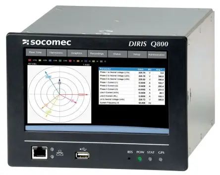 Produktfoto 1 von Socomec Wechselstrom/Gleichstrom DIRIS Q800 Netzqualitätsanalysator 192 mm x 144 mm
