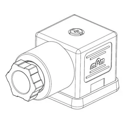 Produktfoto 1 von Brad from Molex S18 DIN 43650 Ventilsteckverbinder 2+E / 24V Schraubanschlussklemme, Schwarz, Weiß, Grau, Klar