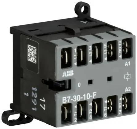Produktfoto 1 von ABB GJL131 Schütz 24V ac-Spule, 3-polig, 690V / 20 A 24V ac 5.5 kW 4 Schließer Mini-Schütz 1-Hilfskontakte