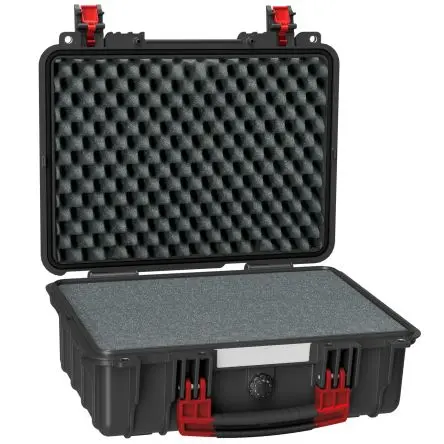 Produktfoto 1 von RS PRO Wasserbeständig Polypropylen Kunststoff, Polymer Wasserdicht Wasserdichter Koffer Schwarz 177 mm 34 mm 420 mm