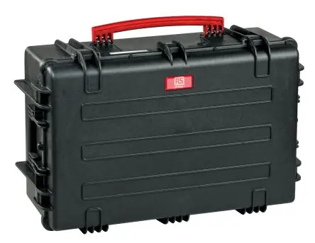 Produktfoto 1 von RS PRO Wasserbeständig Polypropylen Polymer, Kunststoff Wasserdicht Wasserdichter Koffer Schwarz mit Rädern 355 mm 560