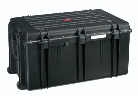 Produktfoto 1 von RS PRO Wasserbeständig Polypropylen Polymer, Kunststoff Wasserdicht Wasserdichter Koffer Schwarz mit Rädern 450 mm 560