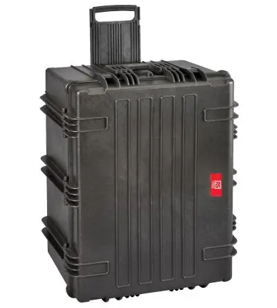 Produktfoto 1 von RS PRO Wasserbeständig Polypropylen Kunststoff, Polymer Wasserdicht Wasserdichter Koffer Schwarz mit Rädern 489 mm 641