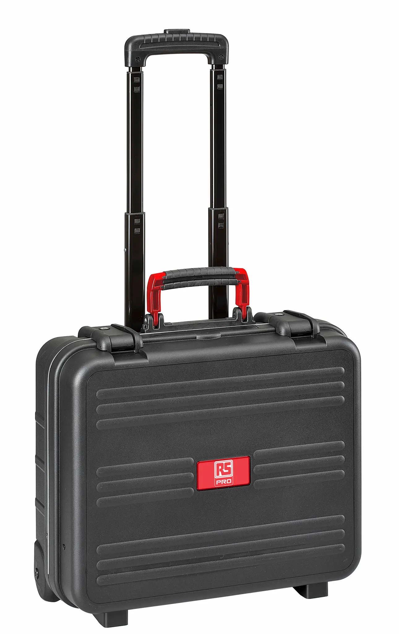 Produktfoto 1 von RS PRO Polypropylen Werkzeugkoffer Schwarz, 2 Schubladen, L. 430 mm B. 320 mm H. 190 mm, 5 kg mit Rädern