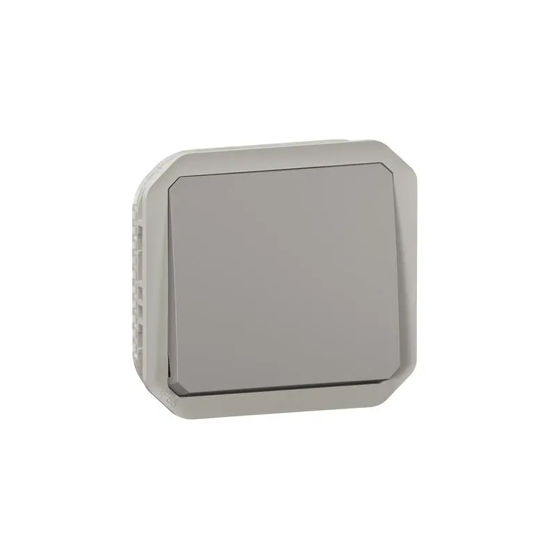 Legrand Plexo Quadratischer Drucktastenbetätiger Lichtschalter, 1-polig, 1 Wege Grau IP55 10 A, Kunststoff