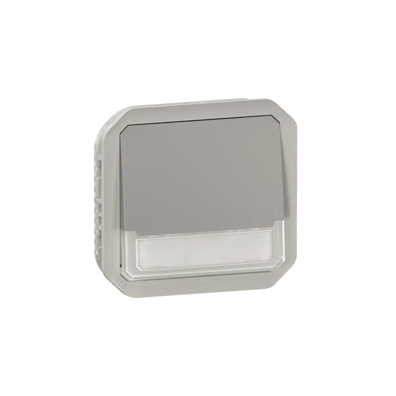 Produktfoto 1 von Legrand Plexo Quadratischer Drucktastenbetätiger Lichtschalter, 1-polig, 1 Wege Grau IP55 10 A, Kunststoff