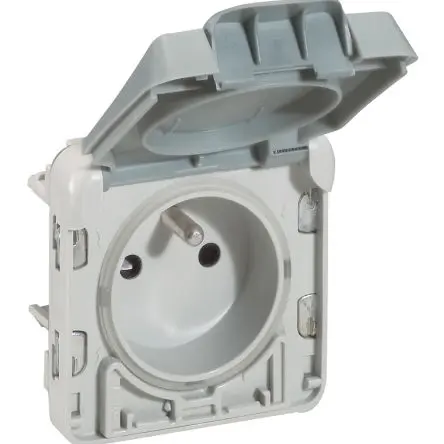 Produktfoto 1 von Legrand Plexo Steckdose NF Grau / 16A