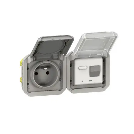 Produktfoto 1 von Legrand Plexo Lichtschalter Kunststoff Grau / 16A