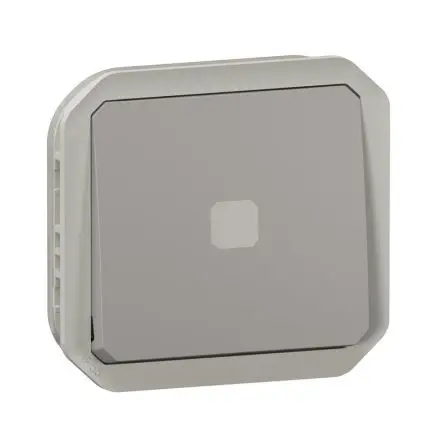 Produktfoto 1 von Legrand Plexo Quadratischer Drucktastenbetätiger Lichtschalter, 1-polig, 1 Wege Grau IP55 10A, Mechanismus: