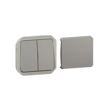 Produktfoto 1 von Legrand Plexo Quadratischer Drucktastenbetätiger Lichtschalter, 1-polig, 1 Wege Grau IP55 10A, Kunststoff