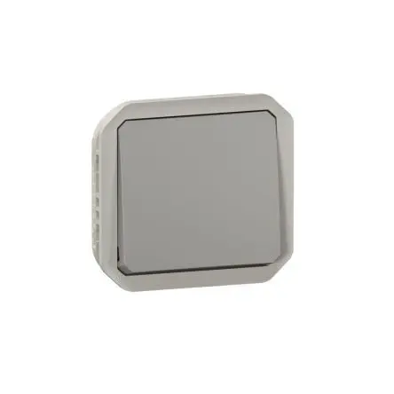 Produktfoto 1 von Legrand Plexo Quadratischer Drucktastenbetätiger Lichtschalter, 1-polig, 1 Wege Grau IP55 10A, Kipphebel: ABS,