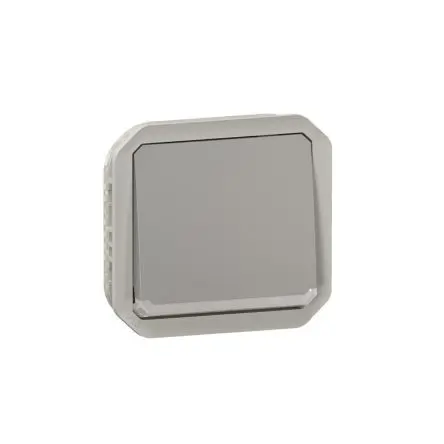 Produktfoto 1 von Legrand Plexo Quadratischer Drucktastenbetätiger Lichtschalter, 1-polig, 1 Wege Grau IP55 10A, Abdeckplatte: