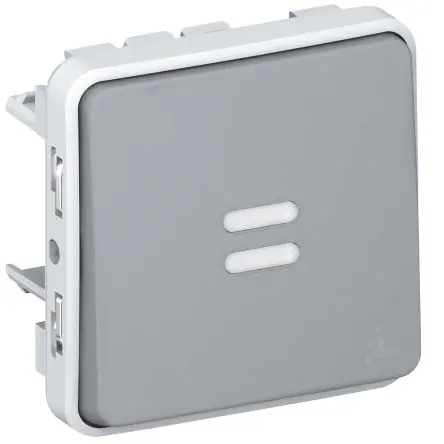 Produktfoto 1 von Legrand Plexo Quadratischer Drucktastenbetätiger Lichtschalter, 1-polig, 1 Wege Grau IP55 10A, Kunststoff