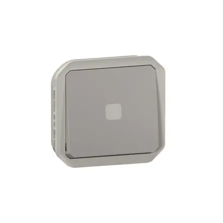 Produktfoto 1 von Legrand Plexo Quadratischer Drucktastenbetätiger Lichtschalter, 1-polig, 1 Wege Grau IP55 10A, Kunststoff