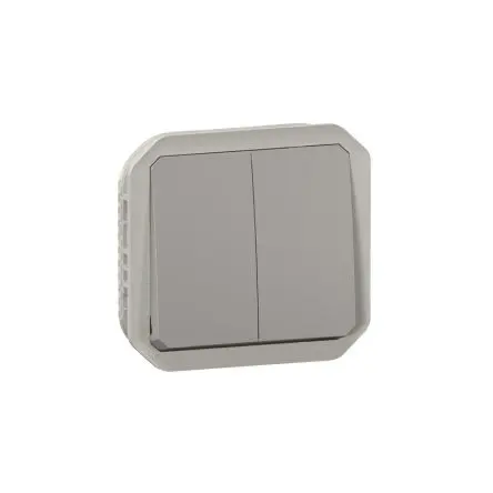 Produktfoto 1 von Legrand Plexo Quadratischer Drucktastenbetätiger Lichtschalter, 1-polig, 1 Wege Grau IP55 10A, Unterstützung: